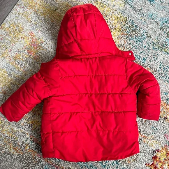 Gap kids 3T Red Hooded Puffer Jacket - Picture 2 of 6